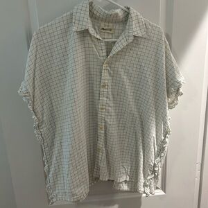 Madewell white and blue Grid Button-Down Shirt